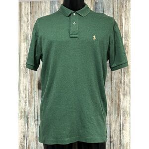 Vtg Men's Ralph Lauren Polo Heather‎ Green Shirt Yellow Pony F2